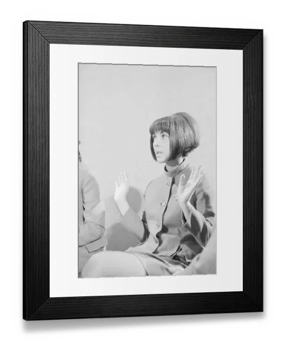Framed Print : Flight Attendant Taking with Reporters About Hijacking Framed Print : Flight Attendant Taking with Reporters About Hijacking