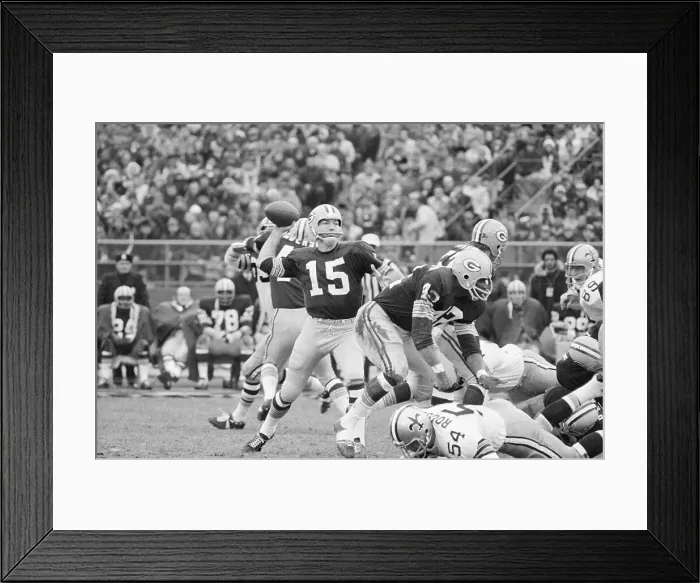Framed Print : Bart Starr Shown Passing Football Framed Print : Bart Starr Shown Passing Football