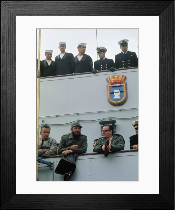 Framed Print : Fidel Castro and Salvador Allende Leaving on Destroyer Framed Print : Fidel Castro and Salvador Allende Leaving on Destroyer