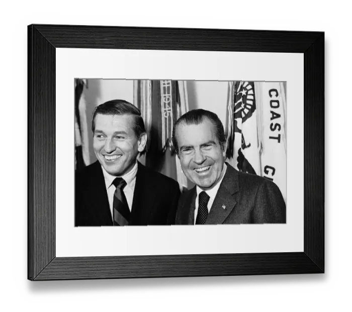 Framed Print : Johny Unitas with President Richard Nixon