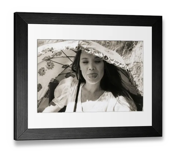 Framed Print : Sissy Spacek Sticking Out Tongue Framed Print : Sissy Spacek Sticking Out Tongue