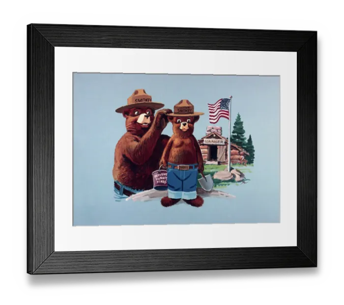 Framed Print : Smokey the Bear and Little Smokey Framed Print : Smokey the Bear and Little Smokey