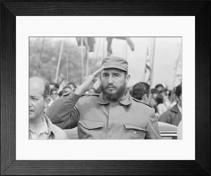 Framed Print : Fidel Castro Saluting Framed Print : Fidel Castro Saluting