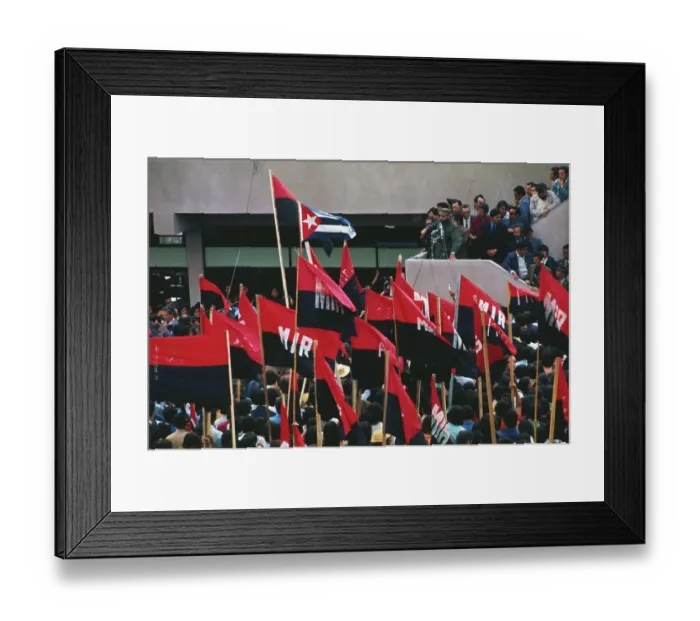Framed Print : View of Flag Displayed Rally by Fidel Castro Framed Print : View of Flag Displayed Rally by Fidel Castro