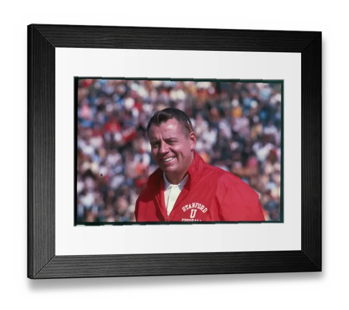 Framed Print : Stanford University Football Coach John Ralston at Game