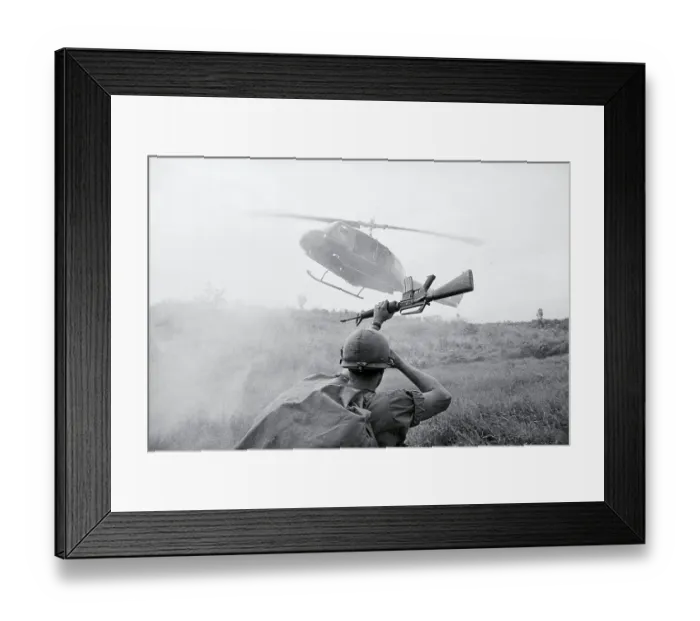 Framed Print : Soldier Guiding Helicopter to Safe Landing Framed Print : Soldier Guiding Helicopter to Safe Landing