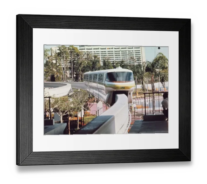 Framed Print : Monorail Moving in Disney Land