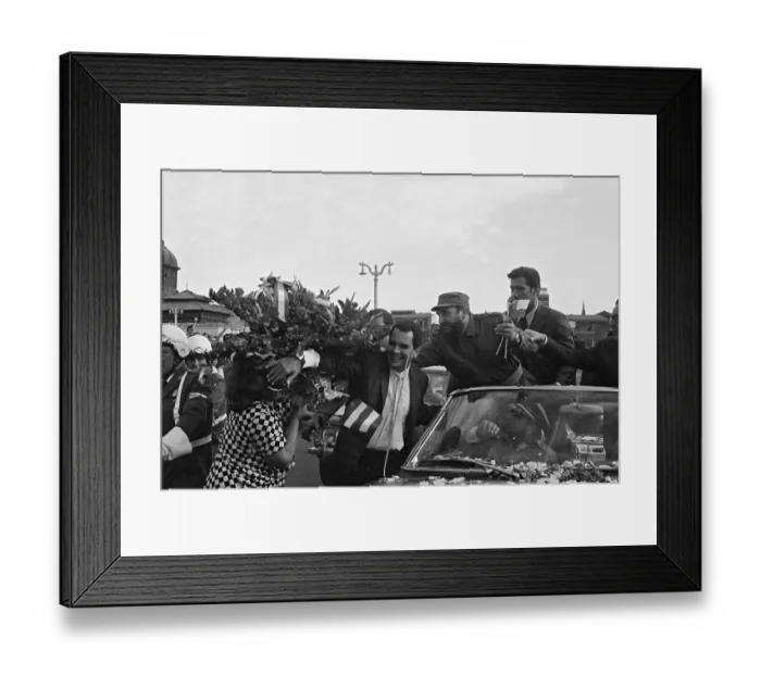 Framed Print : Fidel Castro in Motorcade Framed Print : Fidel Castro in Motorcade