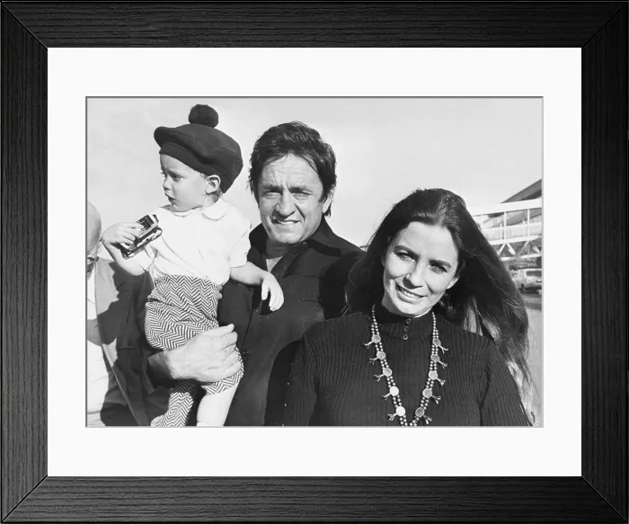 Framed Print : Johnny Cash with Wife June and Son John Framed Print : Johnny Cash with Wife June and Son John