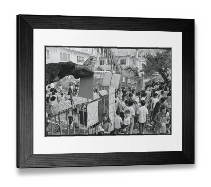 Framed Print : Crowded Voting Area at Manila School