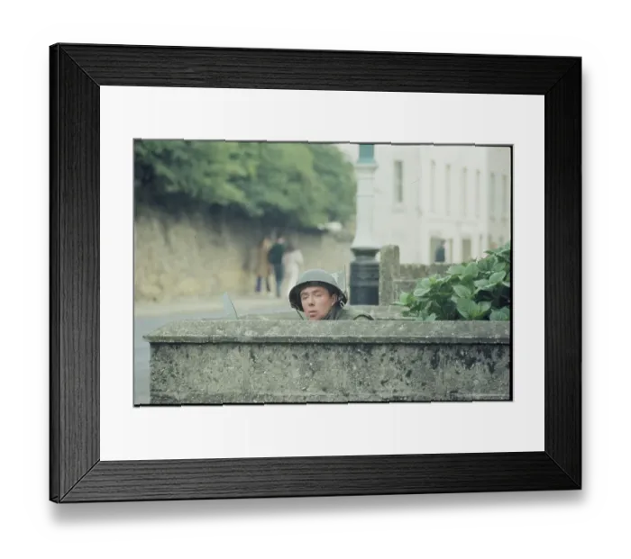Framed Print : Soldier Peering over Wall Framed Print : Soldier Peering over Wall