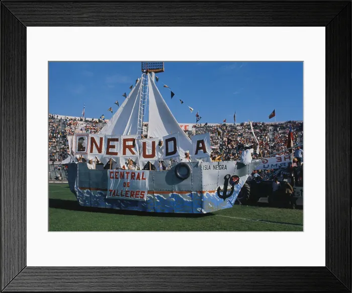 Framed Print : Colorful Float with Sign on Top Framed Print : Colorful Float with Sign on Top