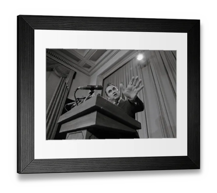 Framed Print : George Wallace Gesturing at News Conference