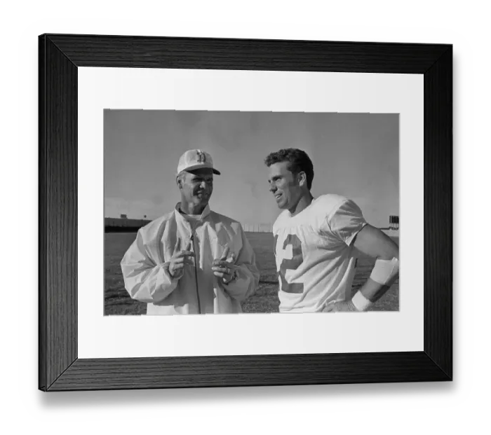 Framed Print : Tom Landry Talking with Roger Staubach on Field Framed Print : Tom Landry Talking with Roger Staubach on Field
