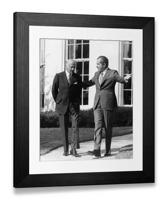 Framed Print : Richard Nixon Conversing with William McMahon