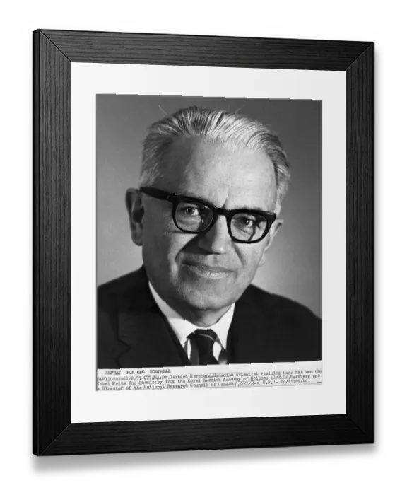 Framed Print : Portrait of Dr. Gerhard Herzberg Framed Print : Portrait of Dr. Gerhard Herzberg