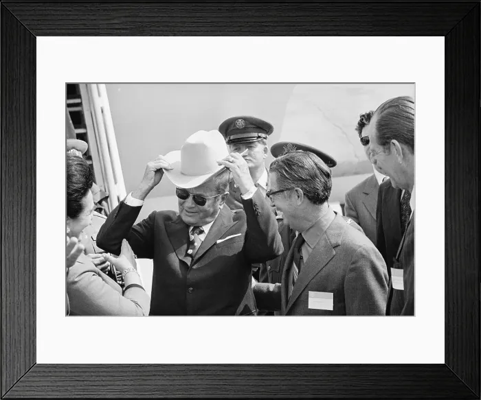 Framed Print : Josip Broz Tito Trying On a Cowboy Hat
