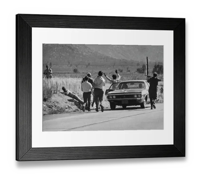 Framed Print : Roadblock Capture In California