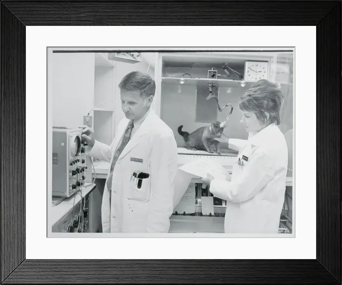 Framed Print : Ernest Barratt and Wife Performing Tests Framed Print : Ernest Barratt and Wife Performing Tests