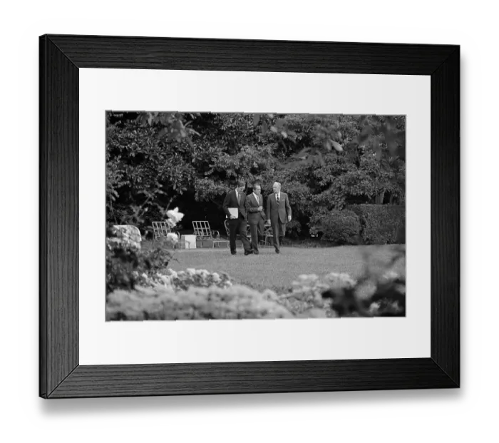 Framed Print : President Nixon Strolling with George Bush and William Rogers Framed Print : President Nixon Strolling with George Bush and William Rogers