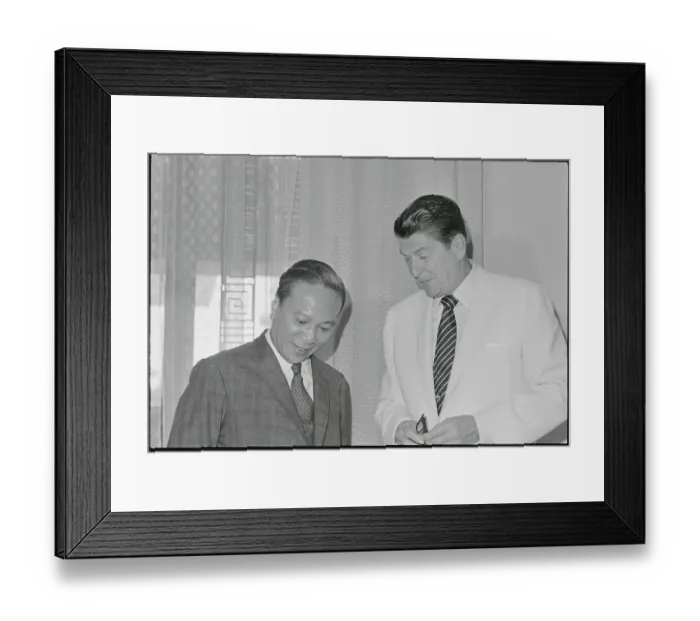 Framed Print : Ronald Reagan with President Thieu Framed Print : Ronald Reagan with President Thieu