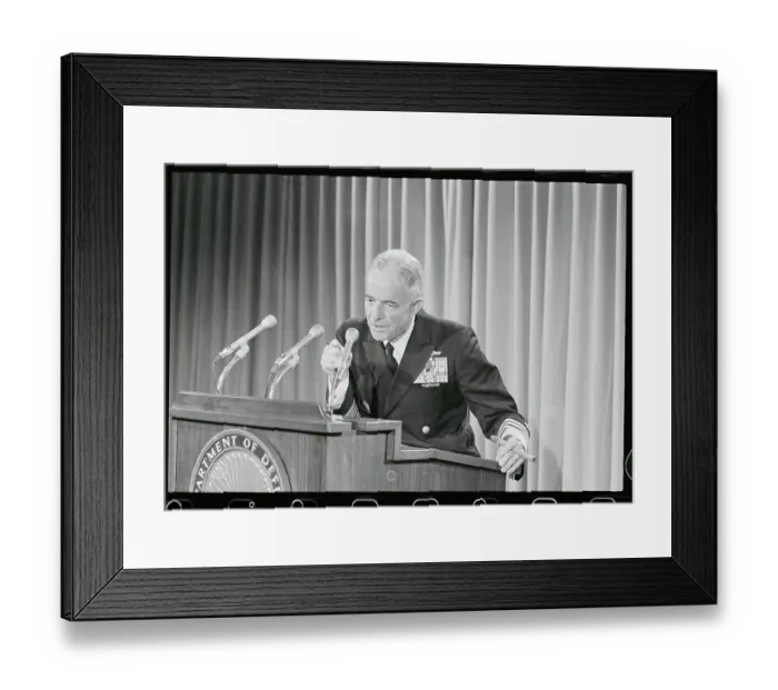 Framed Print : Admiral John McCain Jr Speaking at News Conference Framed Print : Admiral John McCain Jr Speaking at News Conference