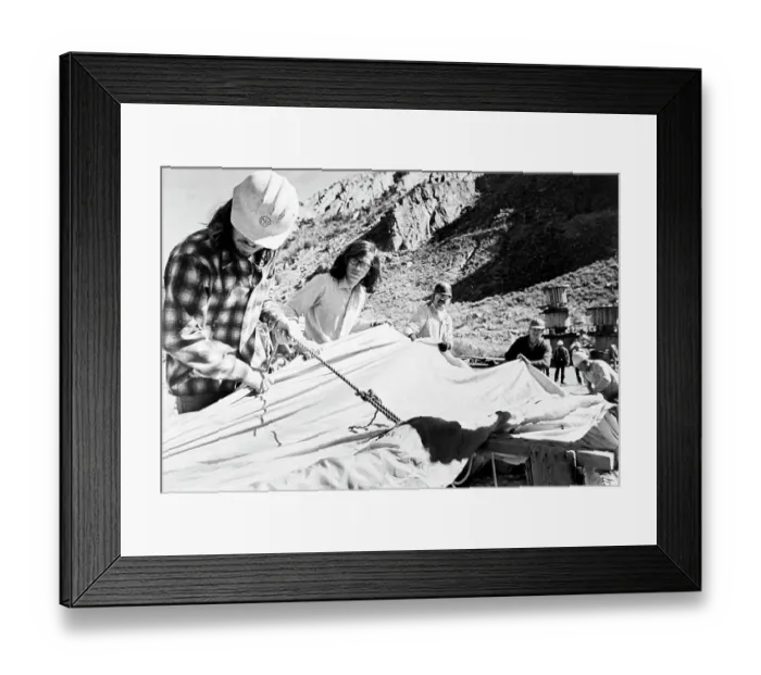 Framed Print : Artist Christo and Construction Workers Framed Print : Artist Christo and Construction Workers
