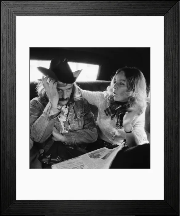 Framed Print : France Daunic Seated With Dennis Hopper Framed Print : France Daunic Seated With Dennis Hopper