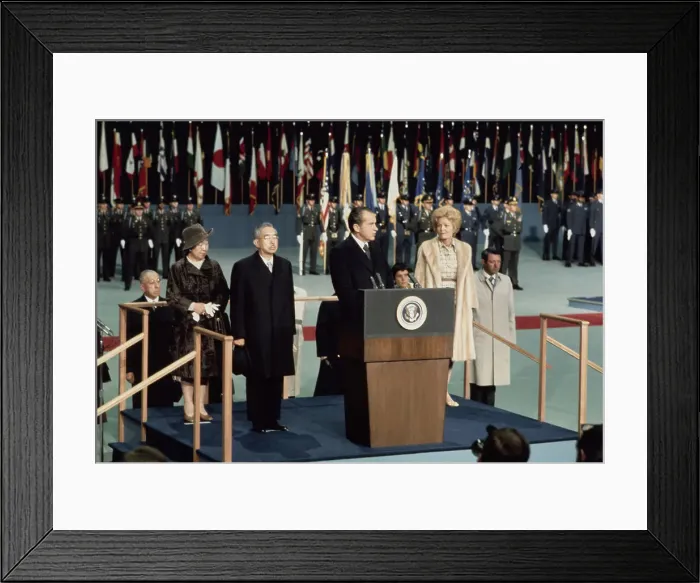 Framed Print : Hirohito & Kojun On Tour, 1971 Framed Print : Hirohito & Kojun On Tour, 1971