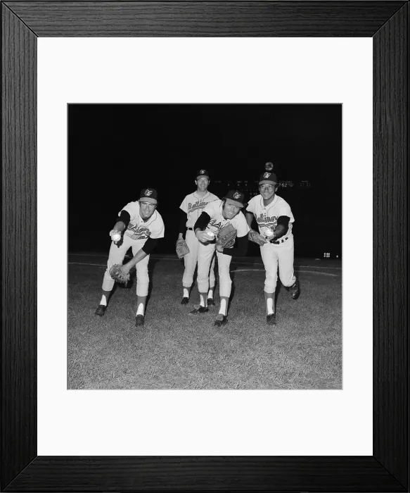 Framed Print : Pitchers for the Baltimore Orioles Framed Print : Pitchers for the Baltimore Orioles