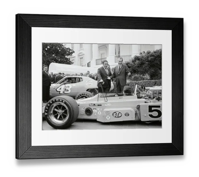 Framed Print : Richard Nixon Covering His Ear from Load Engine Roar
