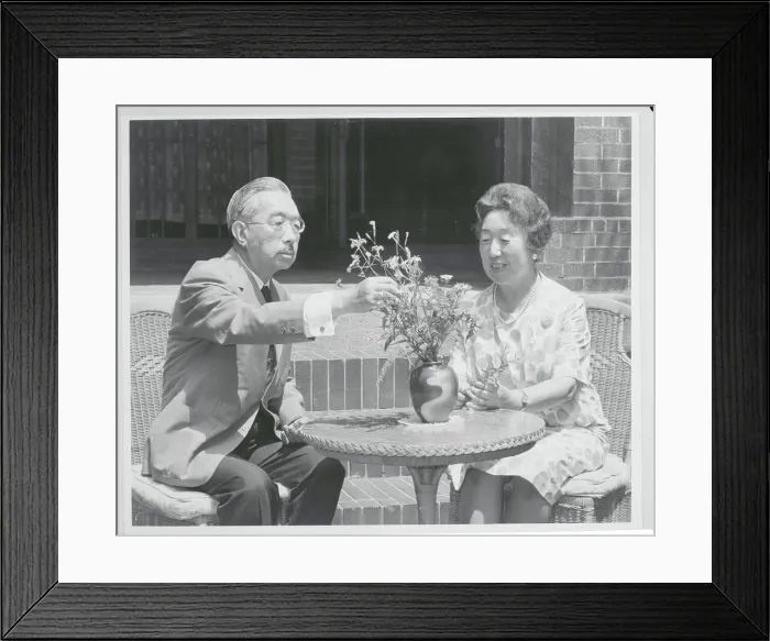 Framed Print : Hirohito and Wife Arranging Flowers Framed Print : Hirohito and Wife Arranging Flowers