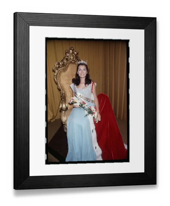 Framed Print : Miss America 1972 Sitting on Throne Framed Print : Miss America 1972 Sitting on Throne
