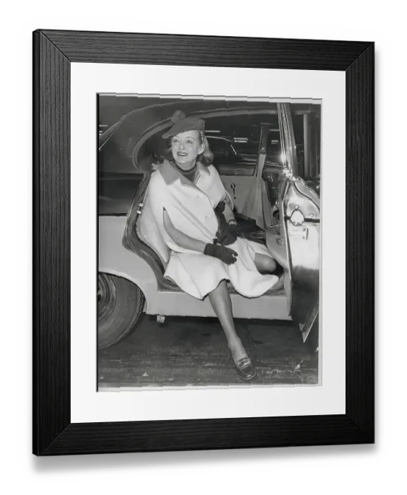 Framed Print : Actress Bette Davis Exiting Car Framed Print : Actress Bette Davis Exiting Car