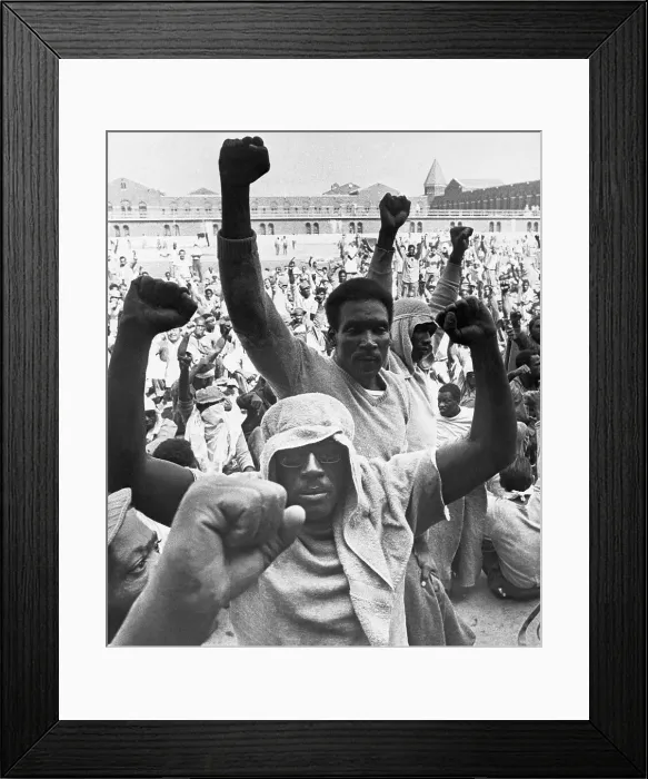 Framed Print : Rioting Inmates at Attica State Prison Framed Print : Rioting Inmates at Attica State Prison