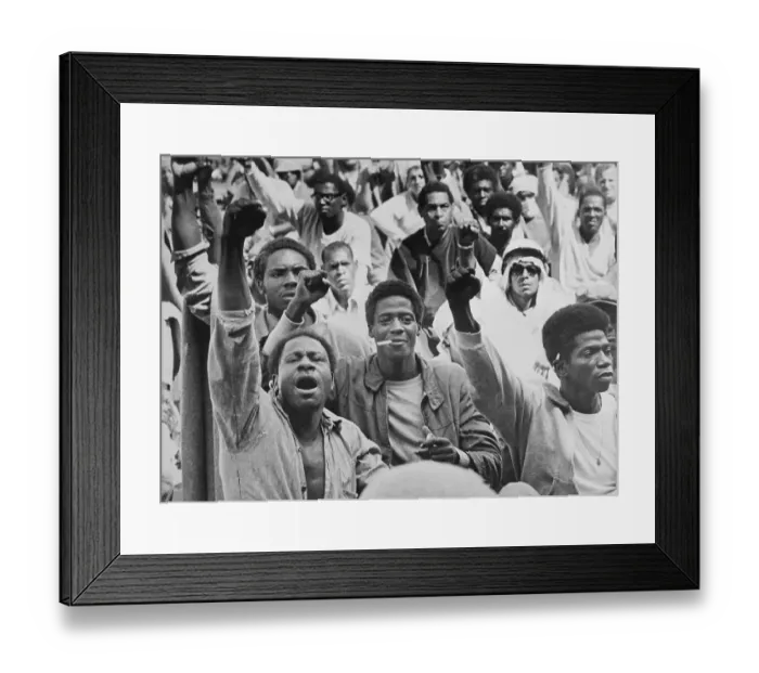 Framed Print : Attica Inmates Raising Fists in Unison During Riot Framed Print : Attica Inmates Raising Fists in Unison During Riot