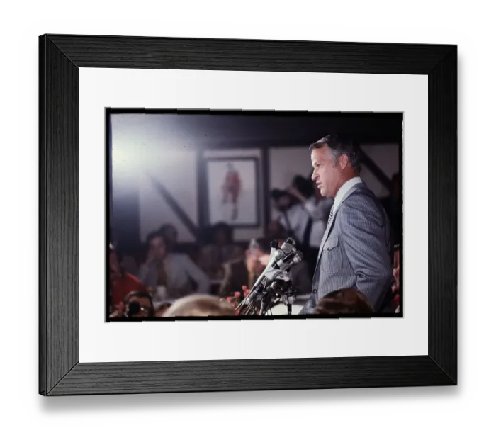 Framed Print : Gordie Howe Announcing Retirement Framed Print : Gordie Howe Announcing Retirement