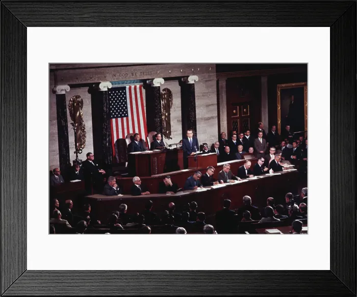 Framed Print : Richard Nixon Addressing Congress Framed Print : Richard Nixon Addressing Congress