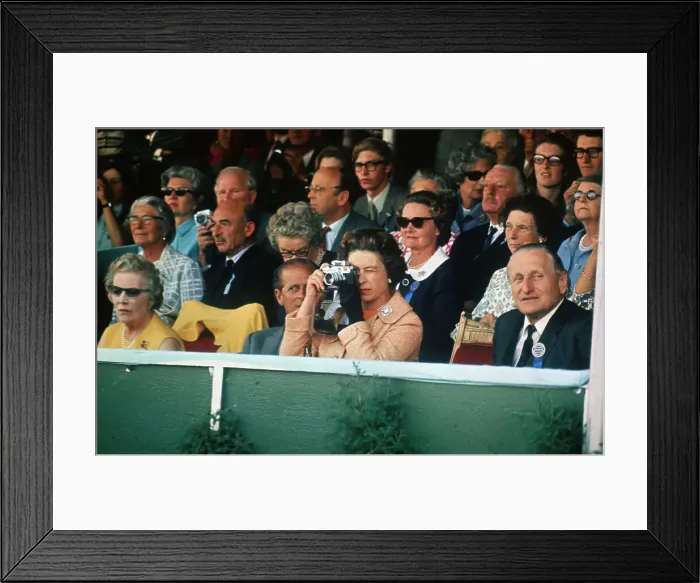 Framed Print : Queen Elizabeth II Taking a Photograph Framed Print : Queen Elizabeth II Taking a Photograph