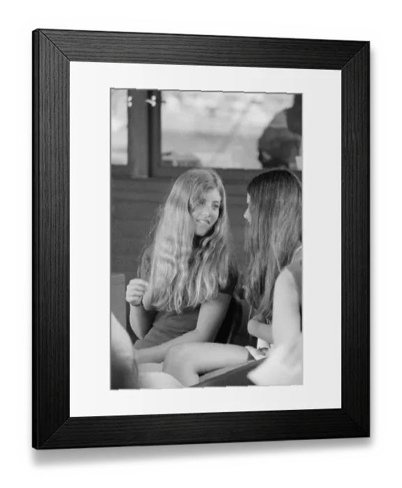 Framed Print : Carolione Kennedy Chatting with a Friend