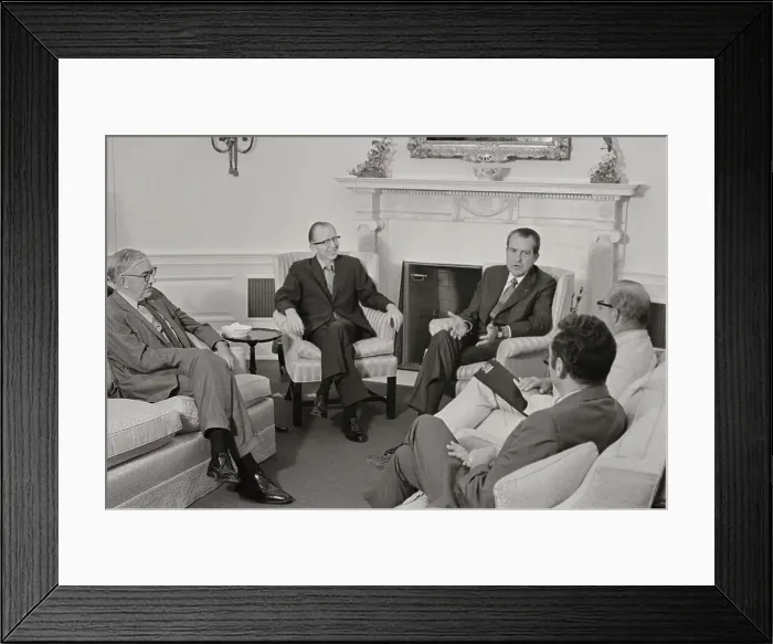 Framed Print : Richard Nixon Sitting in Circle with President Council Members Framed Print : Richard Nixon Sitting in Circle with President Council Members