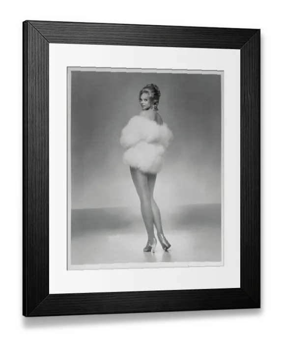 Framed Print : Portrait of Juliet Prowse in Fur Jacket Framed Print : Portrait of Juliet Prowse in Fur Jacket