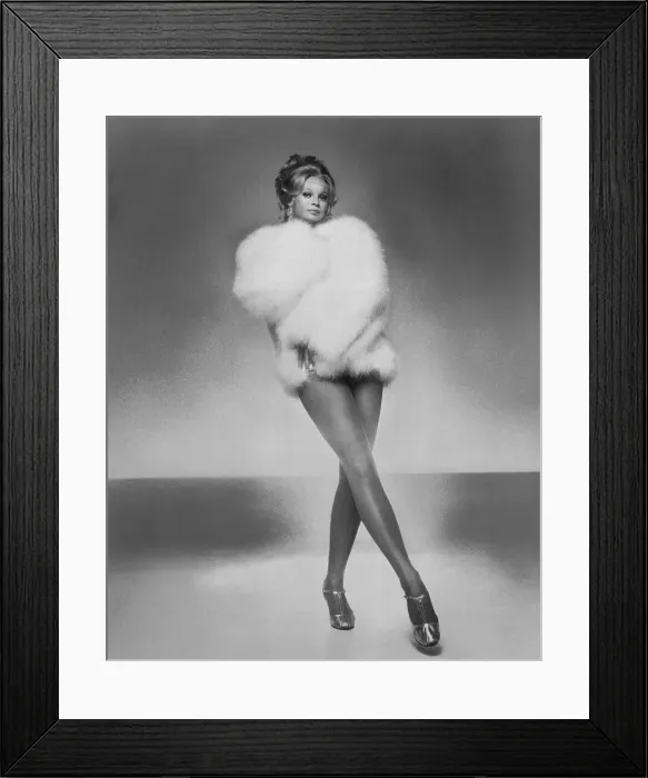 Framed Print : Portrait of Juliet Prowse in Fur Jacket
