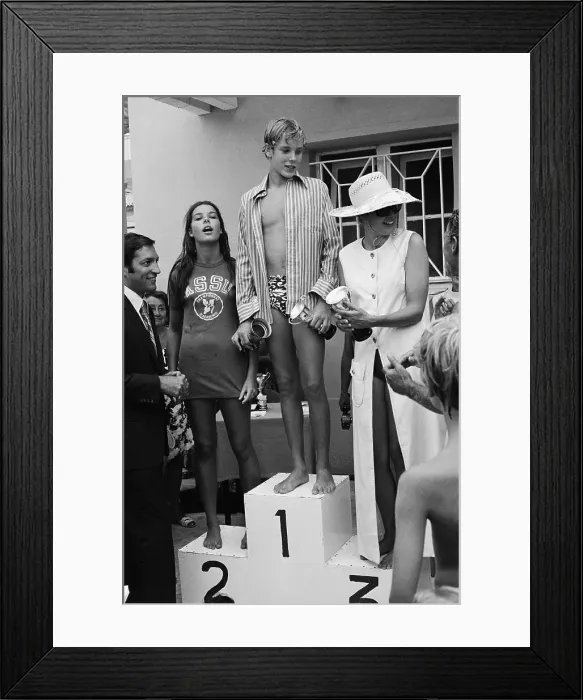 Framed Print : Princess Grace Posing on Podium with Family Framed Print : Princess Grace Posing on Podium with Family