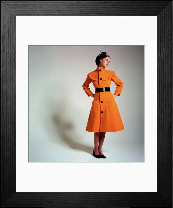 Framed Print : Woman Modeling a Coat