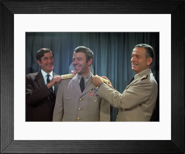 Framed Print : John Chafee Pinning Admiral's Boards onto Alan B. Shepard Jr