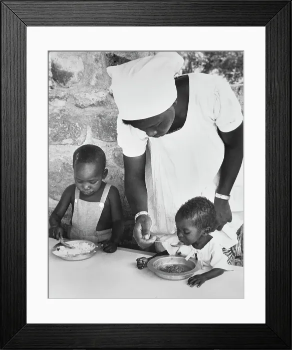 Framed Print : Feeding Congolese Children Framed Print : Feeding Congolese Children