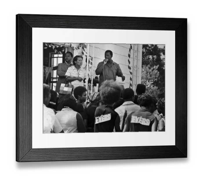 Framed Print : Charles Evers Speaking Before Crowd Framed Print : Charles Evers Speaking Before Crowd