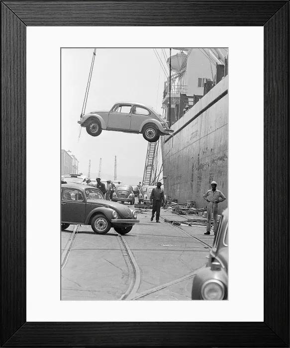 Framed Print : Dockworkers Unload Volkswagen Framed Print : Dockworkers Unload Volkswagen