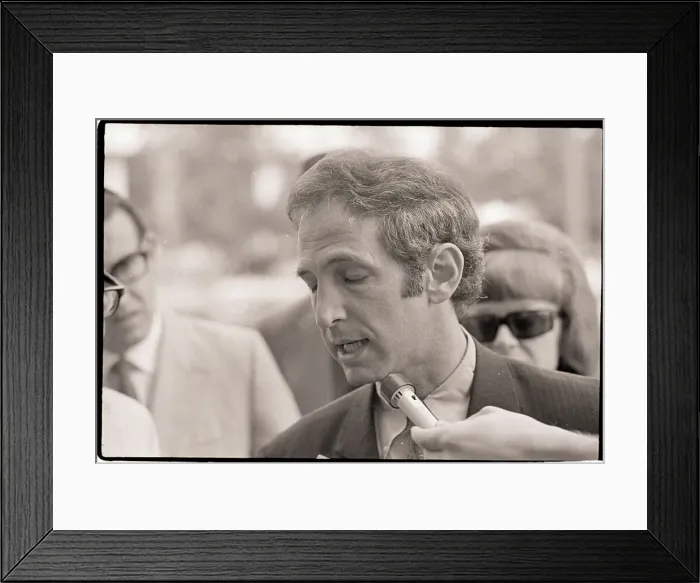 Framed Print : Daniel Ellsberg Speaks with Reporters Framed Print : Daniel Ellsberg Speaks with Reporters
